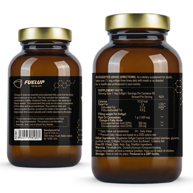 FUELUP – Ultra Omega – 3 (TG, 500/250 ) 1000 mg, 90 softgels