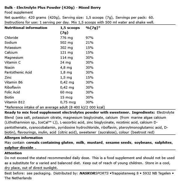 Bulk Electrolyte Plus Powder - 420g