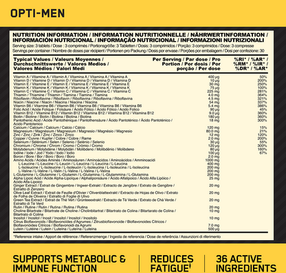 OPTIMUM NUTRITION OPTI-MEN MULTIVITAMIN