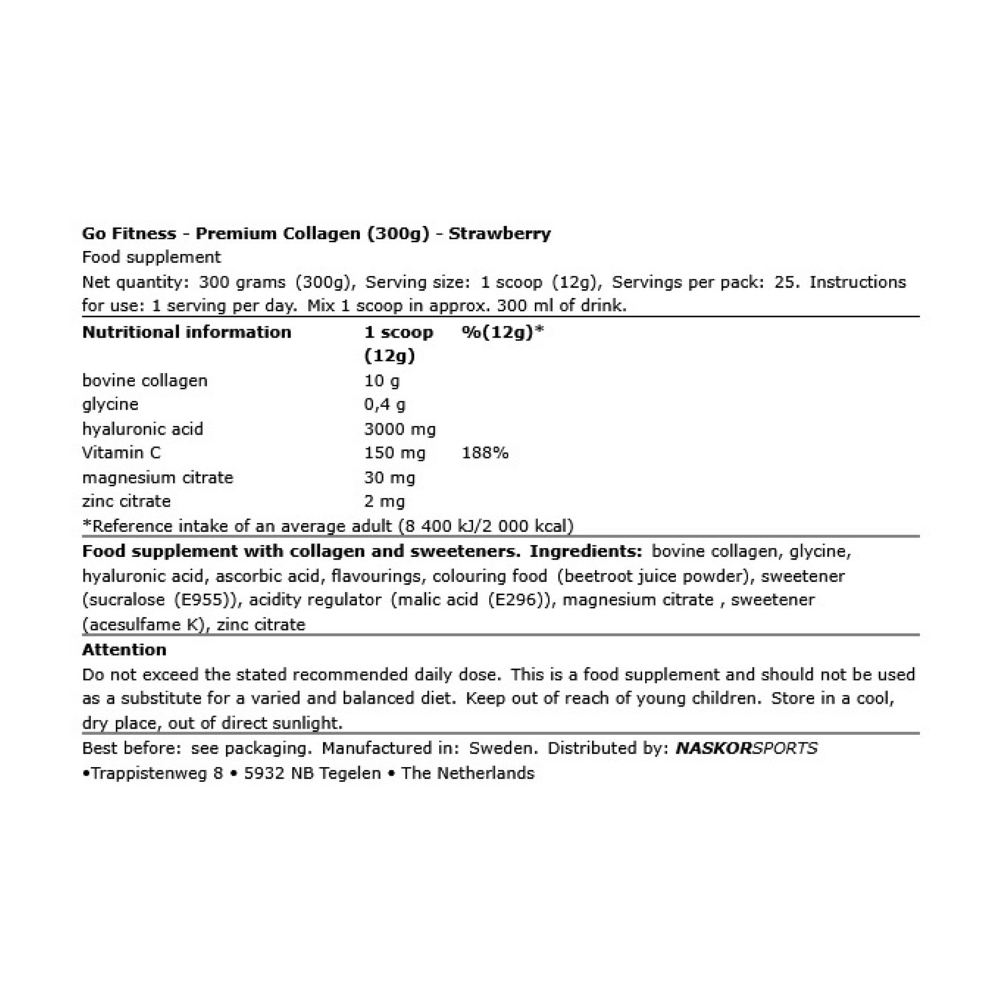 Go Fitness Premium Collagen - 300g