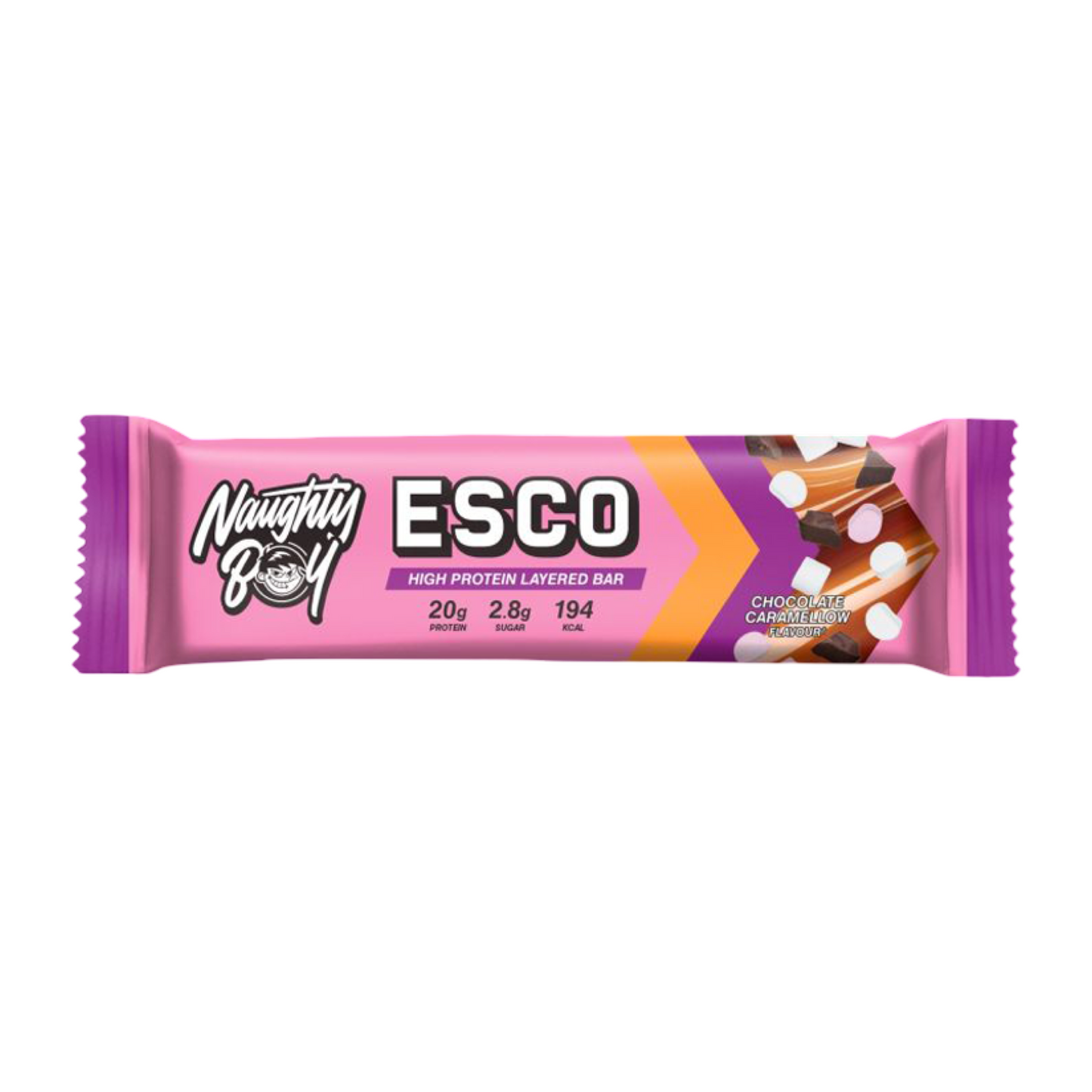 NAUGHTY BOY ESCO BAR - 65 G - CHOCOLATE CARAMELLOW
