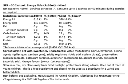SIS - GO Isotonic Energy Gels (7x60ml)