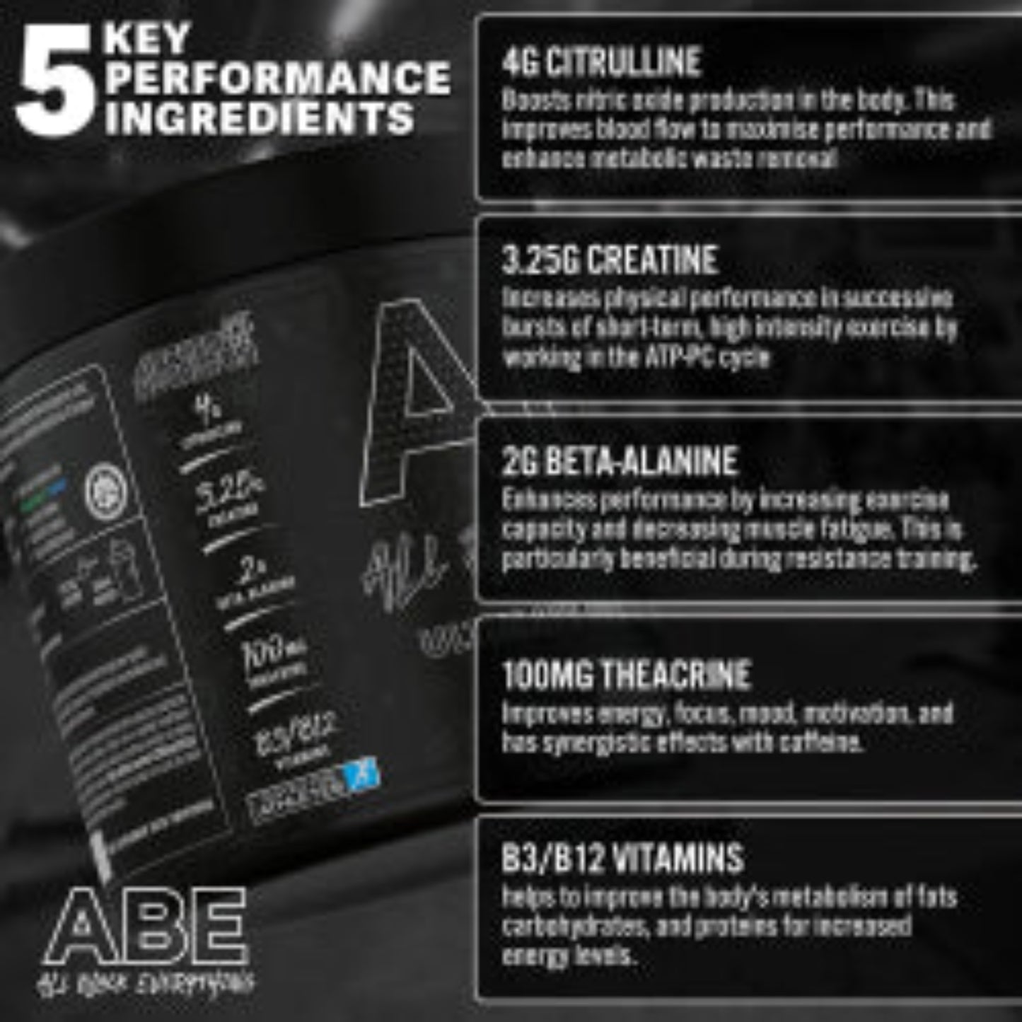 APPLIED NUTRITION – ABE – ALL BLACK EVERYTHING PRE-WORKOUT 315g (30 servings)
