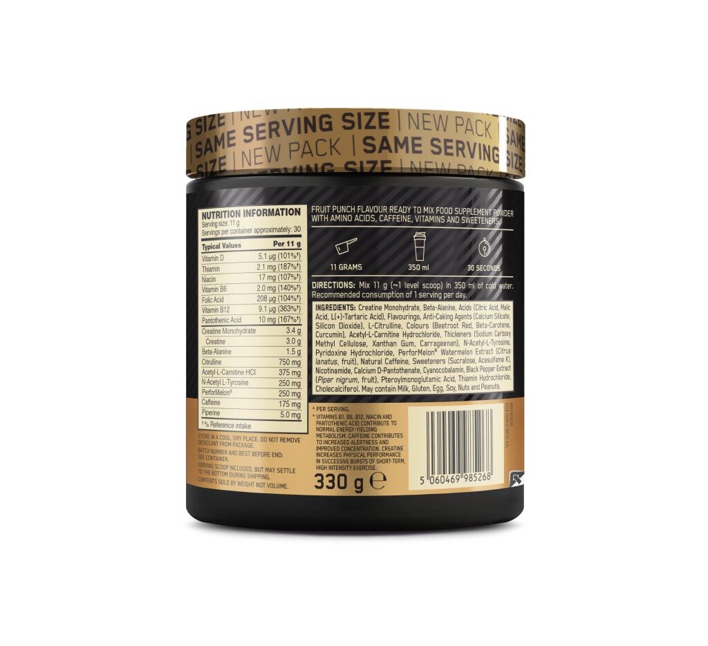 OPTIMUM NUTRITION GOLD STANDARD PRE-WORKOUT - 330 G